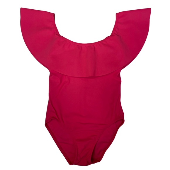 Karla Colletto Red Off Shoulder One Piece Swimsuit – Size 6 | Designer Swimwear - Picture 6 of 15